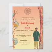 Indiase Hindoe Groom Haldi Ceremony Vlinder Kaart (Voorkant)