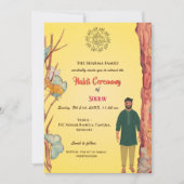 Indiase Hindoe Groom Haldi Ceremony Vlinder Kaart (Voorkant)