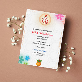 Indiase Hindoe Housewarming Griha Pravesh Floral Kaart