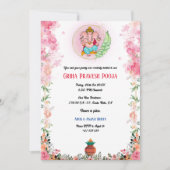 Indiase Hindoe Housewarming Griha Pravesh Floral Kaart (Voorkant)