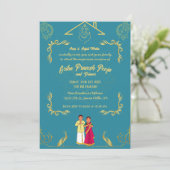 Indiase Hindoe Housewarming Griha Pravesh Golden Kaart (Staand voorkant)