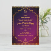 Indiase Hindoe Housewarming Griha Pravesh Kaart (Staand voorkant)