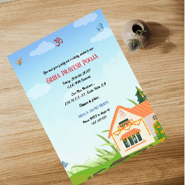 Indiase Hindoe Housewarming Griha Pravesh Kaart