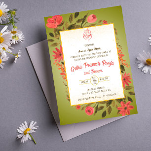 Indiase Hindoe Housewarming Griha Pravesh Kaart