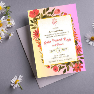 Indiase Hindoe Housewarming Griha Pravesh Kaart