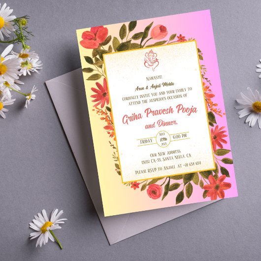 Indiase Hindoe Housewarming Griha Pravesh Kaart