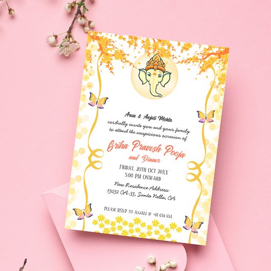 Indiase Hindoe Housewarming Griha Pravesh Kaart