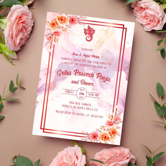 Indiase Hindoe Housewarming Griha Pravesh Kaart