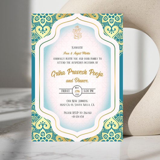 Indiase Hindoe Housewarming Griha Pravesh Kaart