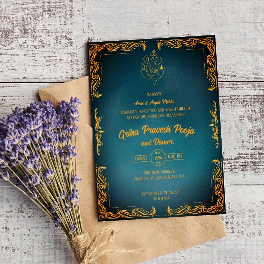 Indiase Hindoe Housewarming Griha Pravesh Kaart