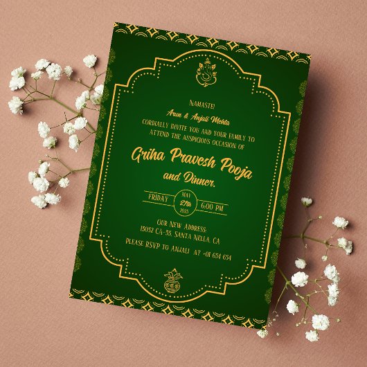 Indiase Hindoe Housewarming Griha Pravesh Kaart