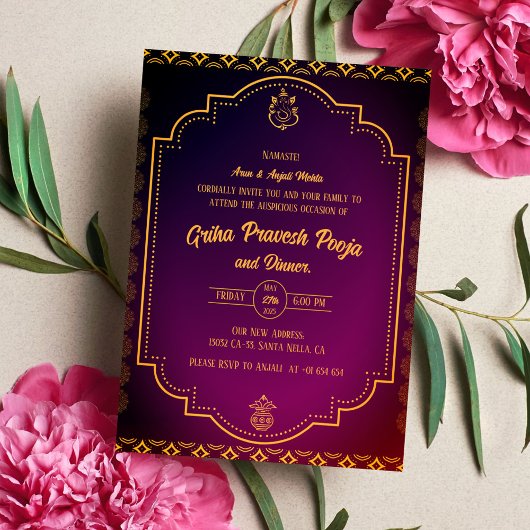 Indiase Hindoe Housewarming Griha Pravesh Kaart