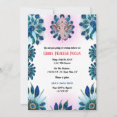 Indiase Hindoe Housewarming Griha Pravesh Peacock Kaart (Voorkant)