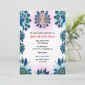 Indiase Hindoe Housewarming Griha Pravesh Peacock Kaart (Staand voorkant)