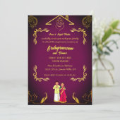 Indiase Hindoe Housewarming Gruhapravesam Gouden Kaart (Staand voorkant)