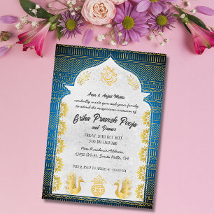 Indiase Hindoe Housewarming Gruhapravesam Gouden Kaart