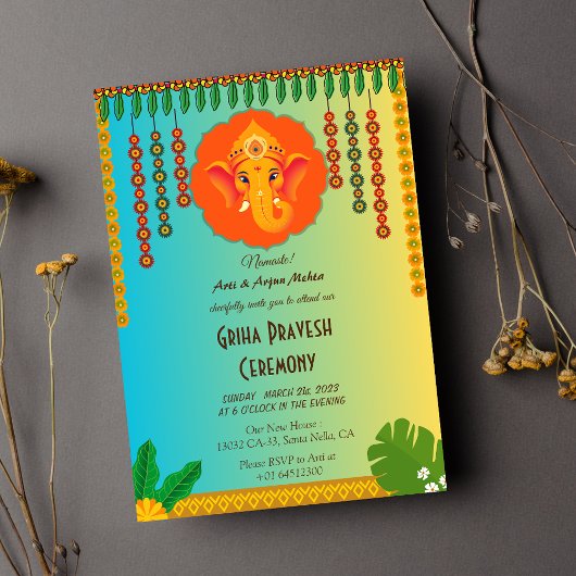 Indiase Hindoe Huis Warming Griha Pravesh Kaart