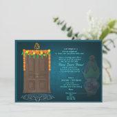 Indiase Hindoe Huis Warming Grihapravesh Uitnodigi Kaart (Staand voorkant)