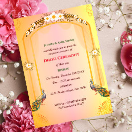 Indiase hindoe jongen dhoti ceremonie pancha kattu kaart