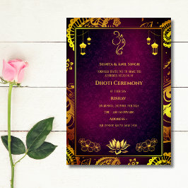 Indiase hindoe jongen dhoti ceremonie pancha kattu kaart