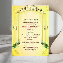 Indiase hindoe jongen dhoti ceremonie pancha kattu kaart