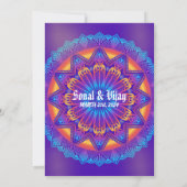 Indiase Hindoe Paarse Roze Chakra Ganesha Bruiloft Kaart (Achterkant)