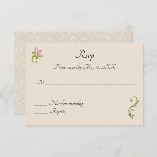 Indiase Hindoe Pauw Uitnodiging Trouwfeest Rsvp (Voorkant / Achterkant)
