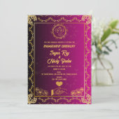 Indiase hindoe-verbintenisceremonie Roze & Goud Kaart (Staand voorkant)