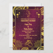 Indiase hindoe Verloving ceremonie Golden Elements Kaart (Voorkant)