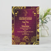 Indiase hindoe Verloving ceremonie Golden Elements Kaart (Staand voorkant)