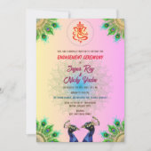 Indiase Hindoe Verloving Ceremonie Peacock Paar Kaart (Voorkant)