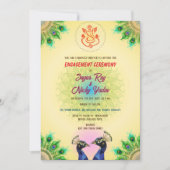Indiase Hindoe Verloving Ceremonie Peacock Paar Kaart (Voorkant)