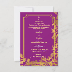 Indiase hindoei-huwelijksuitnodiging Ganesha Kaart