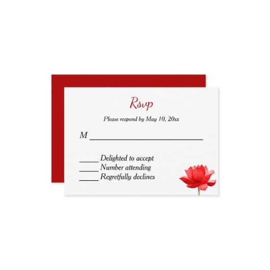 Indiase hindoeïstische trouwuitnodiging RSVP (Voorkant / Achterkant in situ)