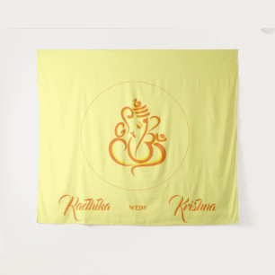 Indiase Hindu Ganesha bruiloft Wandkleed