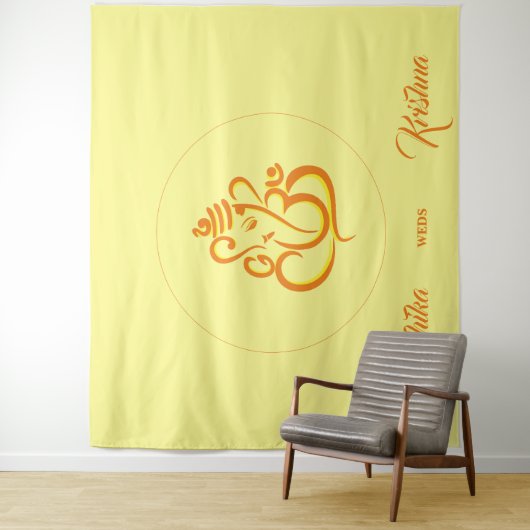 Indiase Hindu Ganesha bruiloft Wandkleed (In situ)