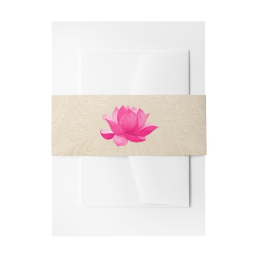 Indiase Hindu Lotus Bruiloft Belly Band Uitnodigingen Wikkel (Voorkant Voorbeeld)