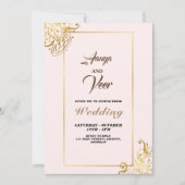 Indiase Hindu Pauw Huwelijksuitnodiging Kaart (Voorkant)