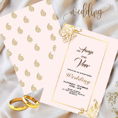 Indiase Hindu Pauw Huwelijksuitnodiging Kaart