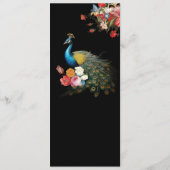 Indiase Hindu Peacock Bloemen Bruiloft Menu (Achterkant)