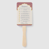 Indiase Hindu Saptapadi Gold huwelijksprogramma Handwaaier (Achterkant)