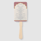 Indiase Hindu Saptapadi Gold huwelijksprogramma Handwaaier (Voorkant)