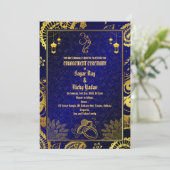 Indiase Hindu Verloving Ceremonie Gouden Elementen Kaart (Staand voorkant)