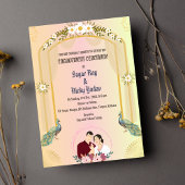 Indiase Hindu Verloving Ceremonie Pauw Kaart