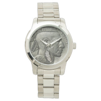  indiase hoofd nikkel munt inheemse amerikaanse horloge