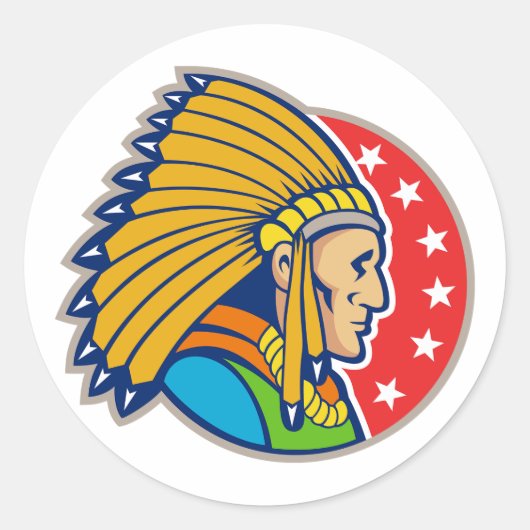 Indiase hoofd Stickers (Voorkant)