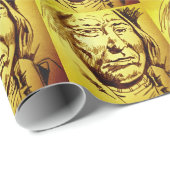 Indiase hoofdinkt schets stripverhaal grafische ro cadeaupapier (Rol Hoek)