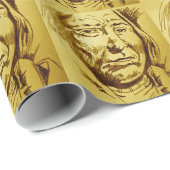 Indiase hoofdpotlood schets cadeaupapier (Rol Hoek)