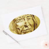 Indiase hoofdpotlood schets ovale sticker (Envelop)