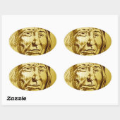 Indiase hoofdpotlood schets ovale sticker (Vel)